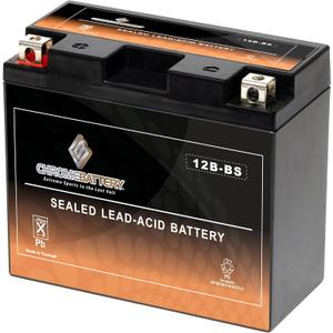 CB CHROMEBATTERY YTX12B-BS Maintenance-Free, 175 CCA, 12V 10Ah Battery Replacement for ATV, Motorcycle, Jet Skis, Scooter, UTV, and More - Nut and Bolt (T3) Terminal