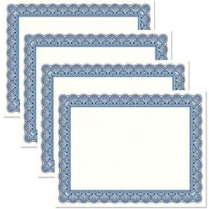 Fine Stationary Parchment Certificate Papers | Elite Blue & White, 100 Count, 8.5" x 11", 60 lb. Text Stock, Laser Printer Compatible, For Office, School, and more