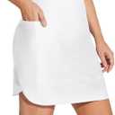 baleaf Women's 2025 17" Swim Skirt Bottoms High Waisted Modest Bathing Suit Skirt Tummy Control Swim Bottoms (White, XXL)