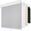 ChrisDowa Cordless Blackout Roller Shades for Windows, Thermal Insulated UV Protection Pull Down Shades, Total Blackout Window Blinds for Home, Office, Bedroom, Door (62" W x 72" H, Grey)