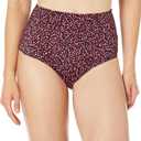 Amazon Essentials Women's High Waist Swim Bottom (Available in Plus Size) (Brick Red Leopard)