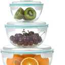 Glasslock Mixing Bowl with Latching Lids 8Pieces Set – Airtight, Leakproof, BPA Free Lids, Nesting, Meal Prep, Baking, Salad, Food Storage & Serving Bowl, Microwave, Fridge & Freezer, Dishwasher Safe