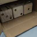 ropoda 3.5" Giant Wooden Yard Dice Set for Outdoor Fun, Barbeque, Party Events, Backyard Games, Lawn Games Includes 6 Dice, Collapsible Bucket, Score Cards & Dry Erase Marker