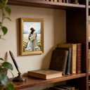 Vintage Gold Framed Jesus Wall Art Jesus Hugging Girl Christian Canvas Prints God Embracing Woman Picture Religious Beliefs Spiritual Painting Poster Artwork for Living Room Bedroom Church
