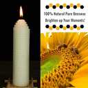 White Beeswax Pillar Candles Set of 6 - Handmade Pure Beeswax Rolled Candles for Gift & Home Decor (1.56 in)