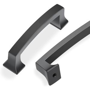 Lardmon 10 Pack 3 Inch(76mm) Hole Center Matte Dark Gunmetal Gray Modern Cabinet Pulls Solid Arch Drawer Pulls Kitchen Cabinet Handles Kitchen Cabinet Hardware Bathroom Vanity Pulls, Gray(3x10)