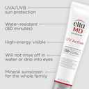 EltaMD UV Active 100% Mineral Sunscreen, SPF 50+ Full Body Sunscreen for Active Lifestyles, Water Resistant Up to 80 Minutes, 3.0 oz Tube
