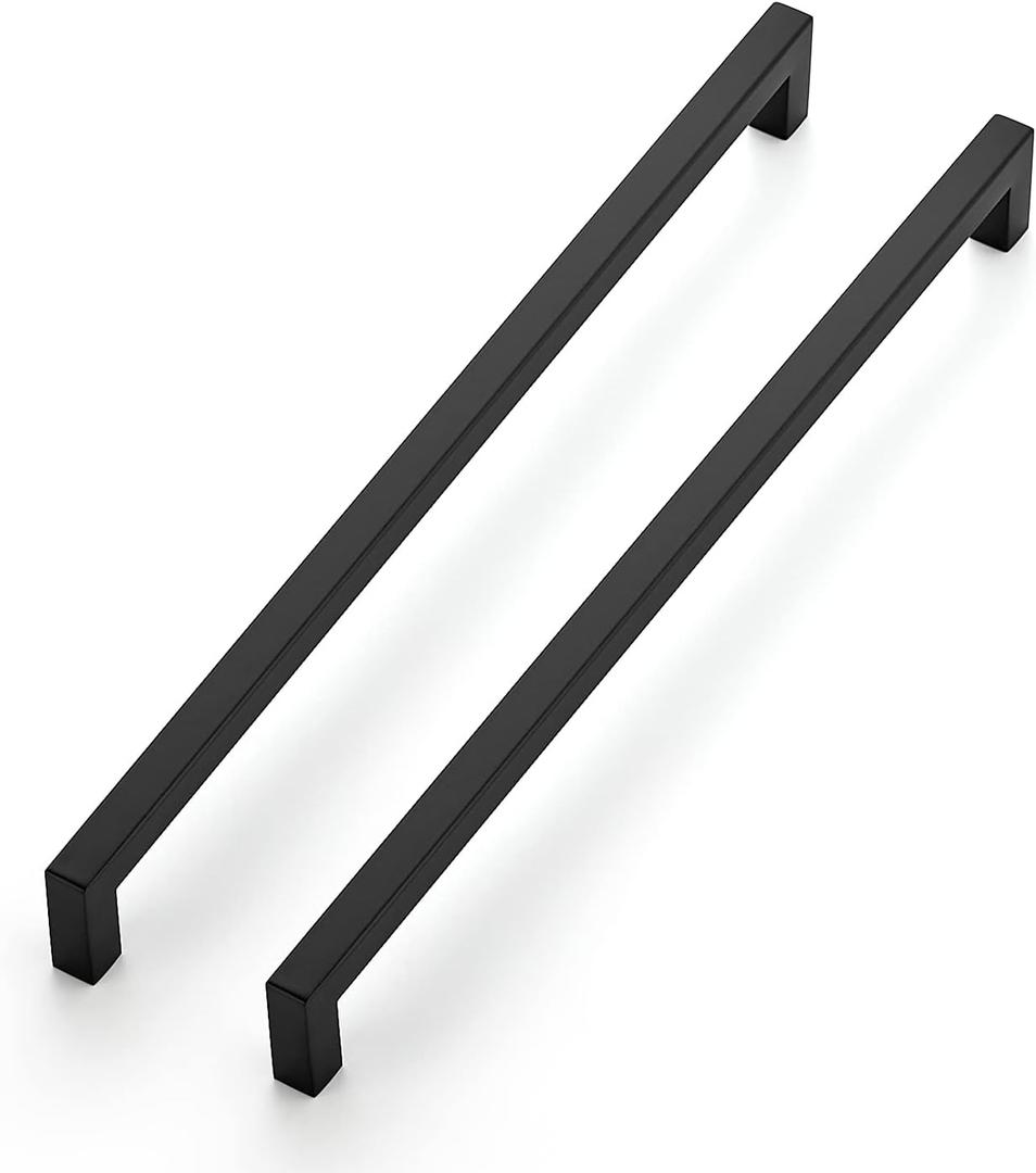Ravinte 3 Pack 12-3/5 Inch Kitchen Square Cabinet Handles Matte Black Pulls Black Drawer Pulls Kitchen Cabinet Hardware Handles