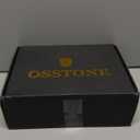 OSSTONE Men Chelsea Ankle Boots Leather Microfiber Chukka Designer Boots with Side Zipper Heel Dress Boots JY016 (9, Black)