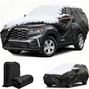 Winter Car Cover for Honda Pilot 2003-2025, Heavy Duty SUV Full Car Cover Waterproof All Weather Outdoor for Hail Snow Ice Rain Sun UV Dust Protector, with Driver Side Zipper & Reflective Strips