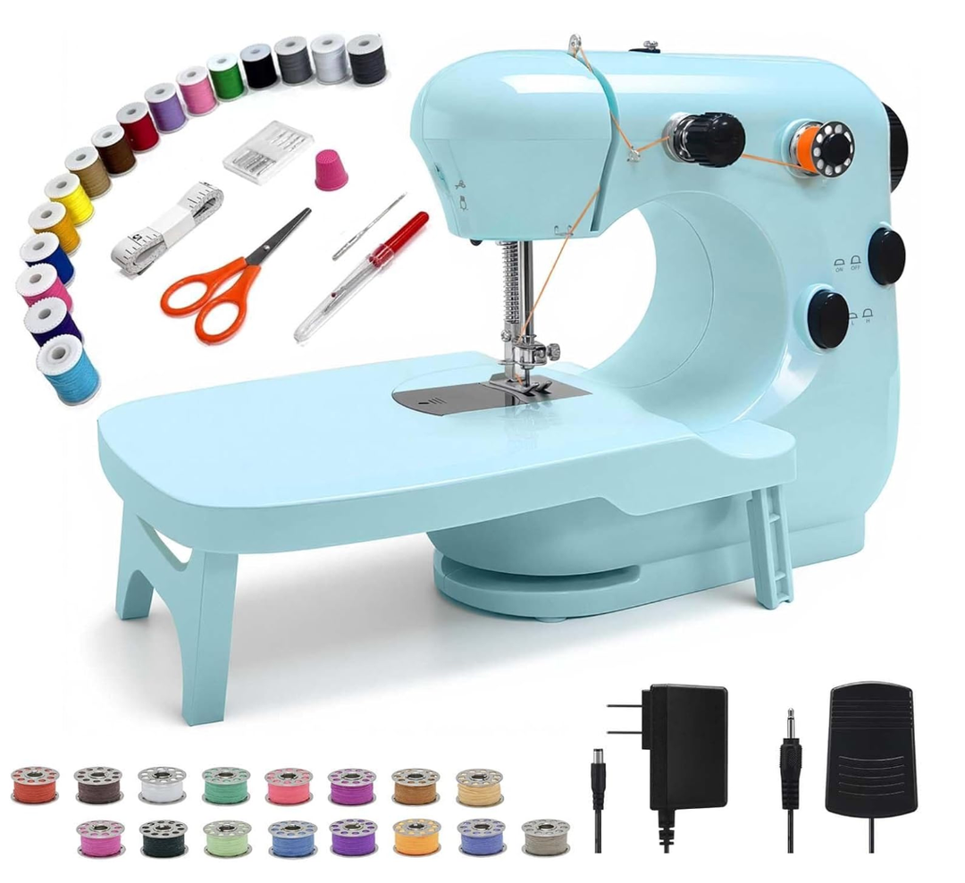 301FRJ Sewing Machine Kits for Home & School | Beginner-Friendly 2-Speed Mini Machine for DIY Crafts, Household Repairs & Fun Skill-Building with Kids & Adults