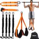 WELSPO Pull Up Assistance Bands, Adjustable Heavy Duty Resistance Band for Pull Up Bar, Pull Up Assist Bands with Feet Rest for Strength Training, Home Fitness Workout Equipment, Height Adjustable