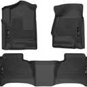 Husky Liners Weatherbeater Floor Mats | Fits 2014 - 2018 Chevrolet Silverado & GMC Sierra 1500 Crew Cab; 15-19 Silverado/Sierra 2500/3500 Crew Cab (Footwell Cvg) | Front & 2nd Row, 3-pc Black - 98231