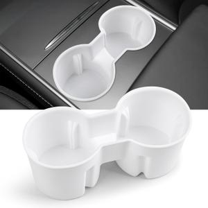 Center Console Cup Holder Insert Designed for Tesla Model 3/Y 2021-2024(Not for Model 3 Highland 2024),Tesla Center Conosle Accessories White