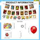 2 x 18PCS School Balloons 3 Strings School Banner16PCS Cake Toppers Colorful Classroom Decorations-Apple Pencil Bus Hanging for Kindergarten Preschool Elementary Party Supplies