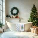 Chinoiserie Christmas Kitchen Towels, Blue Bow Coquette Christmas Tree Dish Towels for Bathroom,Light Blue Christmas Hand Towels for Bathroom Kitchen, Grandmillennial Decor,16x24 Inches Set of 4