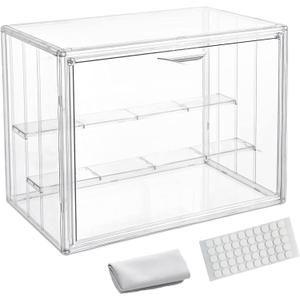 Clear Acrylic Display Case for Figures 4 Layer Adjustable Acrylic Boxes for Display Stackable Display Cabinets for Collectibles Action Figure Display Case for Shoe, Bread, Cosmetic, Handbag,1 Pack