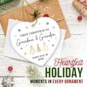 2 x ZAGKOO First Christmas as Grandma and Grandpa Ornament 2025 - Baby Due in 2026 Ornament - New Grandparents Promoted to Grandparents Pregnancy Announcement Ceramic Heart Ornaments