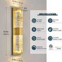 WOSHITU LED Wall Sconce Light: 19 Inch Gold Modern Sconces Wall Lighting 3000K Dimmable Crystal Wall Lamps Indoor Bathroom Sconce Wall Mount Light Fixtures for Living Room/Bedroom/Hallway
