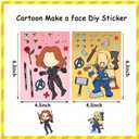 24 Sheets Cute Superhero Stickers for Kids Make Your Own Movie Sticker Make a Face Stickers for Teens Girls Boys, Classroom Rewards Movies Themed Art Craft Party Supplies (Superhero)