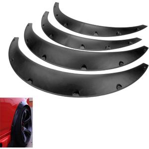 BLACKHORSE-RACING 4PCS 780mm+840mm Universal Fender Flares Flexible Wide Body Car Kit Wheel Arches 2.25"/2.5", Pack of 4