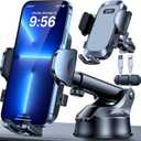 YRU Car Phone Holder Mount [Patent & Military-Grade] Dashboard Cell Phone Holder for Car Vent Windshield Phone Stand for iPhone 17 16 15 14 13 Pro Max Truck Samsung (Grey)