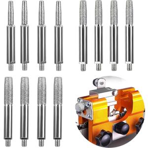 Chainsaw Sharpening Stone, Chainsaw Grinding Stone, 12PCS High Hardness Diamond Chainsaw Sharpener - Burr Stone File in 3 Size Diamond Sharpening Wheels Chainsaw File for Chain Saw(4mm, 4.8mm, 5.5mm)