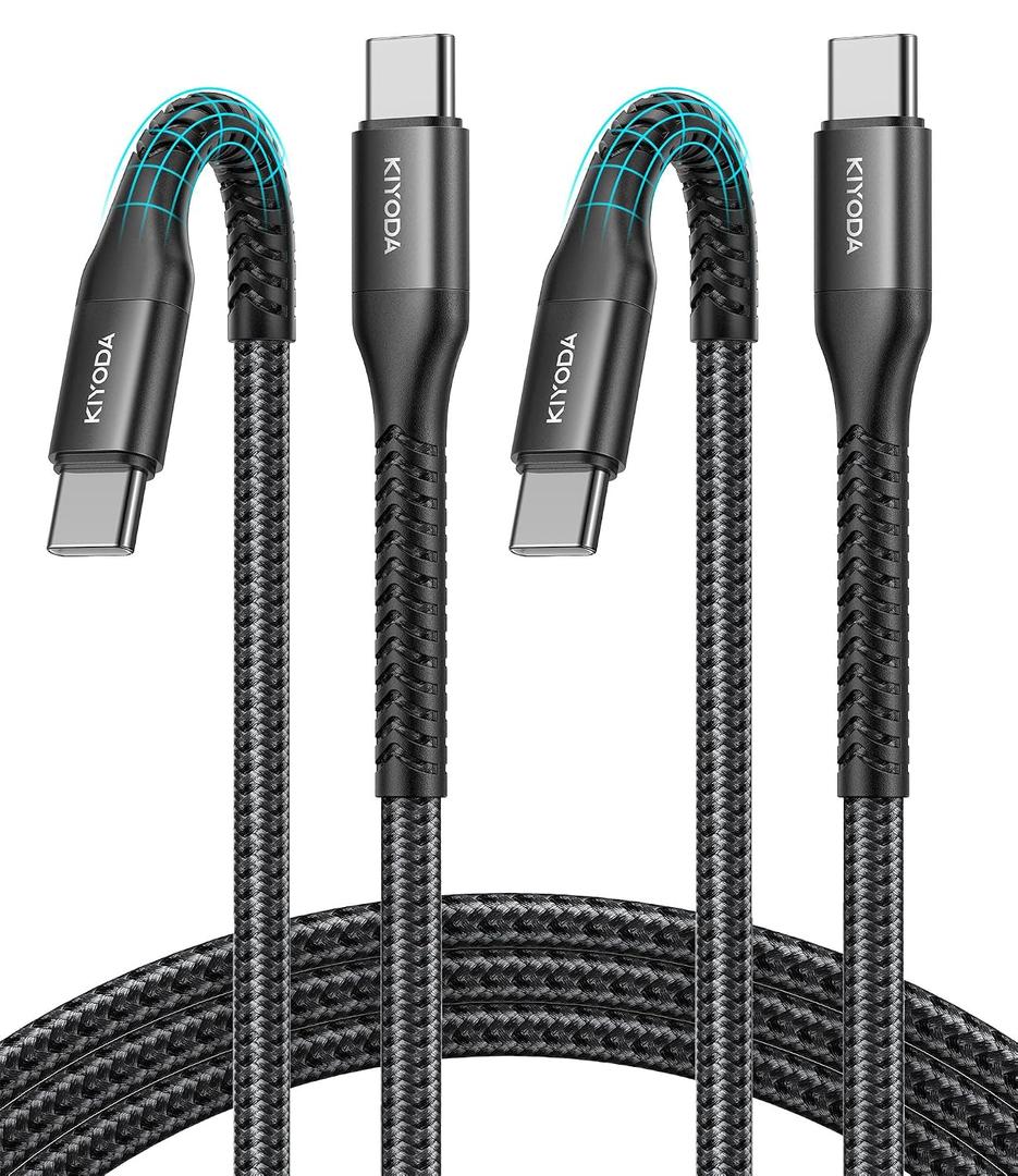 USB C to USB C Cable 60W Fast Charging 10FT, 2Pack USB C to C Cable for CarPlay, Super Durable USB Type C iPhone Charger USBC Cord for iPhone 17/16/15/Pro Max, Samsung Galaxy S26 and More-Upgraded