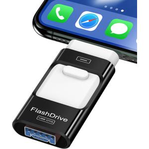 512GB Flash Drive for iPhone Photo Stick,Thumb Drive USB Stick High Speed Transfer USB Drives External Picture Video Storage Memory Expansion for iPhone/iPad/PC (Black)