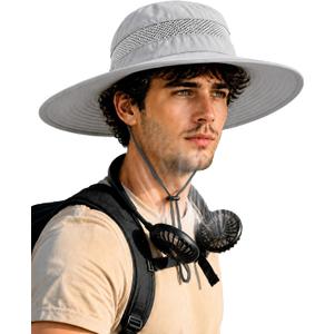 Sun Hats for Men, Wide Brim Fishing Bucket Hat (Beige)
