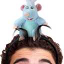 Rat Headband Clip Grabs Hair Rat Plush Mouse Ears Stuffed Animal Costume Props Funny for Adults