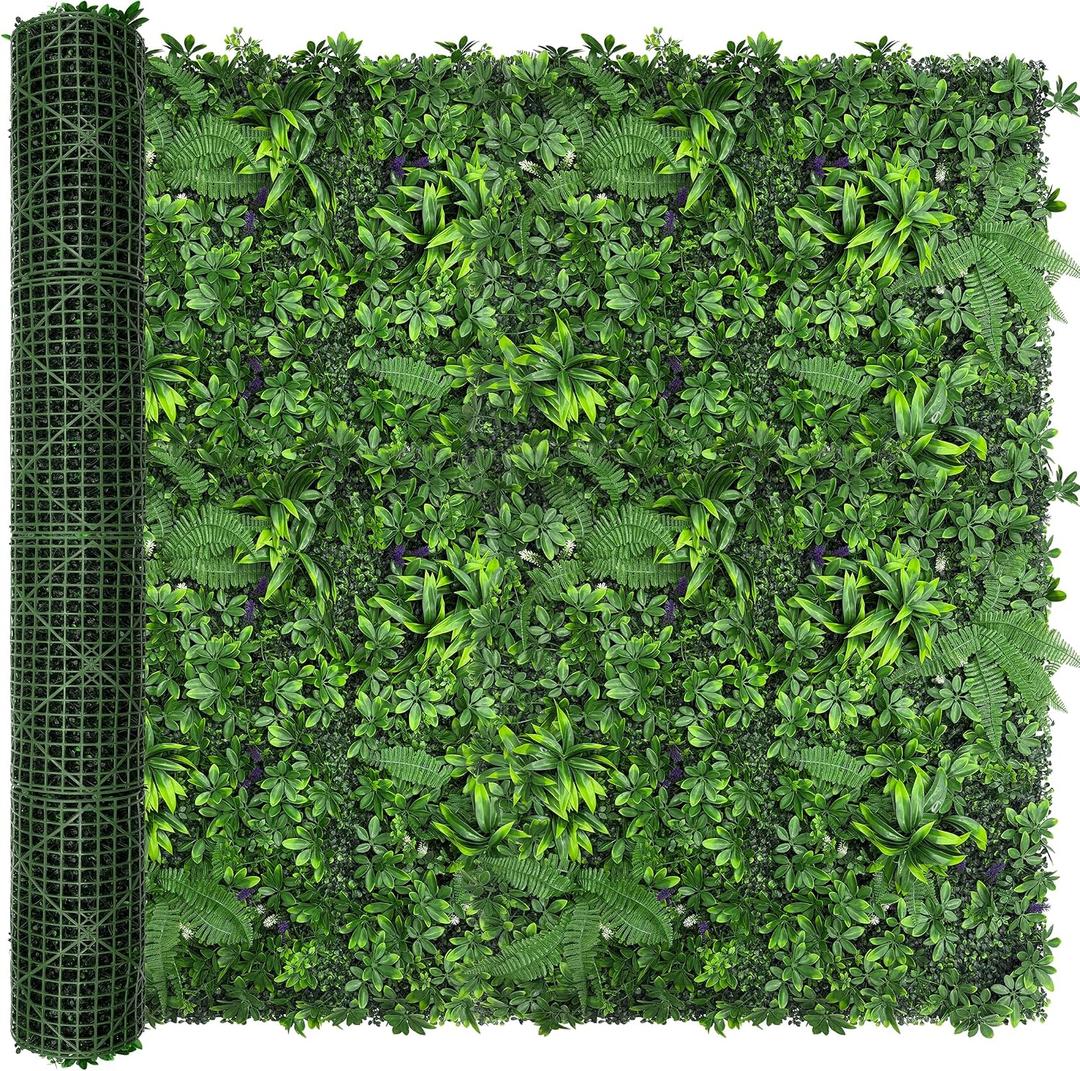80"x120"(67 SQFT) Artificial Green Boxwood Grass Wall Roll