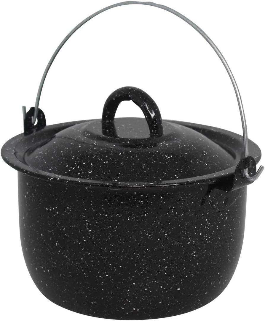 MIRRO 3.0qt Enamel Convex Kettle, Black