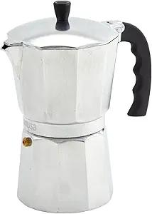 IMUSA 12Cup Stovetop Espresso Maker, Cast Aluminum Coffee Maker, Cuban Coffee Brewer, Moka Pot Style, Portable Coffee Maker for Home, Camping, or Travel