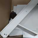 VASAGLE BBK129W01 Bathroom Cabinet with 3 Doors, Mirror Cabinet, Open Compartment, Adjustable Shelves, 16.5 x 70 x 75 cm, Cloud White