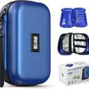 Insulin Cooler Travel Case TSA Approved Medication Cooler with Digital Temp Display 2 Ice Packs for Insulin Travel Case Diabetes Storage 4-6 Pens (Blue)