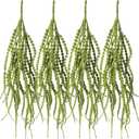 Suncalla 4 Pcs Green 35 Inch Amaranthus Artificial Flower Hanging Plants Fake Amaranthus Flower Dried Preserved Bleached Wisteria for Wedding Christmas DIY Bouquet Garlands Home Wall Decor