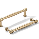 khtumeware 10 Pack 5inch(128mm) Hole Center Brushed Brass Cabinet pulls Satin Brass Solid Heavy-Duty Tradition Kitchen Cabinet Handle Cabinet Hardware for Dressing Table Bathroom Pull