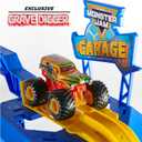 Monster Jam Garage Playset and Storage with Exclusive Grave Digger Monster Truck, Lights & Sounds, Kids Toys for Boys and Girls Ages 4 and Up