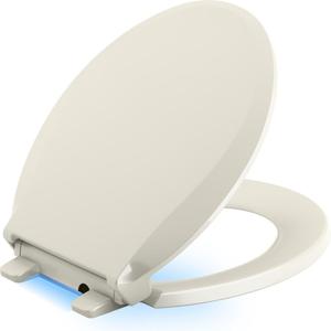 KOHLER CACHET NIGHTLIGHT Q3 PB TOILET SEAT, Non Ready Latch, Round, BISCUIT