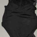 SweatyRocks Women's Sleeveless Round Neck Contrast Lace Skinny Corset Bodysuit Ribbed Knit Concert Tank Top Black Large