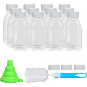 Dishwasher Safe 8oz Small Plastic Bottles with Caps Reusable BPA Free PP5 Juice Milk Water Smoothie Bottle Heat-Resistant Refillable