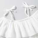 Toddler Girl Clothes Tie Knot Shoulder Sleeveless Ruffle Tops Bow Tie Waist Shorts Toddler Clothes for Girls (4-5T, Green)