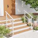 2 Pack Hand Rails for Outdoor Steps,2-3 Step Railing for Stairs,Adjustable Porch Railing,Hand Rails for Seniors,Outdoor Deck Handrails for Exterior Steps,White