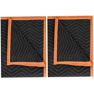 Large Moving Blankets 80 * 72in Heavy Duty Packing Blankets for Furniture Moving Shipping Wrapping Quilted Furniture Pads for Moving, Padded Mover Blankets (Black) 2pack