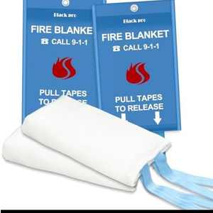 Black pro Fire Blanket, Fire Retardant Blanket,Emergency Fire Blanket for Kitchen, Home, School, Fireplace, Grill, Car, Office and Warehouse. CE Certified. 2 Pack