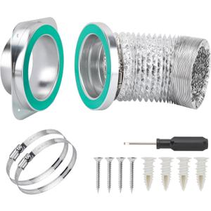 Magnetic Dryer Vent Coupling DV180 Dryer Vent Hose Magnetic Connector Kit-Quick Connection and Disconnection Strong Magnet Self-Alignment Airtight Seal Easy to Clean Included a 3ft 4" Duct & 2 Clamps