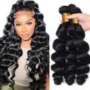 28 30 32 inch Human Hair Bundles Loose Wave Bundles Human Hair Loose Deep Wave Bundle Natural Black Color 150g
