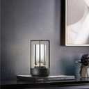 Portable Metal Table Lamp for Indoor/Outdoor ,Rechargeable Cordless LED Lamp, 3-Colour Infinitely Dimming Battery Powered Small Desk Lamp, Restaurant/Bedroom/Bar/Coffee Shop/Camping Light (Black)