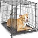 Midwest Homes for Pets 36-Inch New World Crate for Medium-Large Breeds, 41-70 lbs, Single Door Folding Dog Crate, Leak-Proof Tray & Secure Latch, Portable, Durable & Easy to Assemble